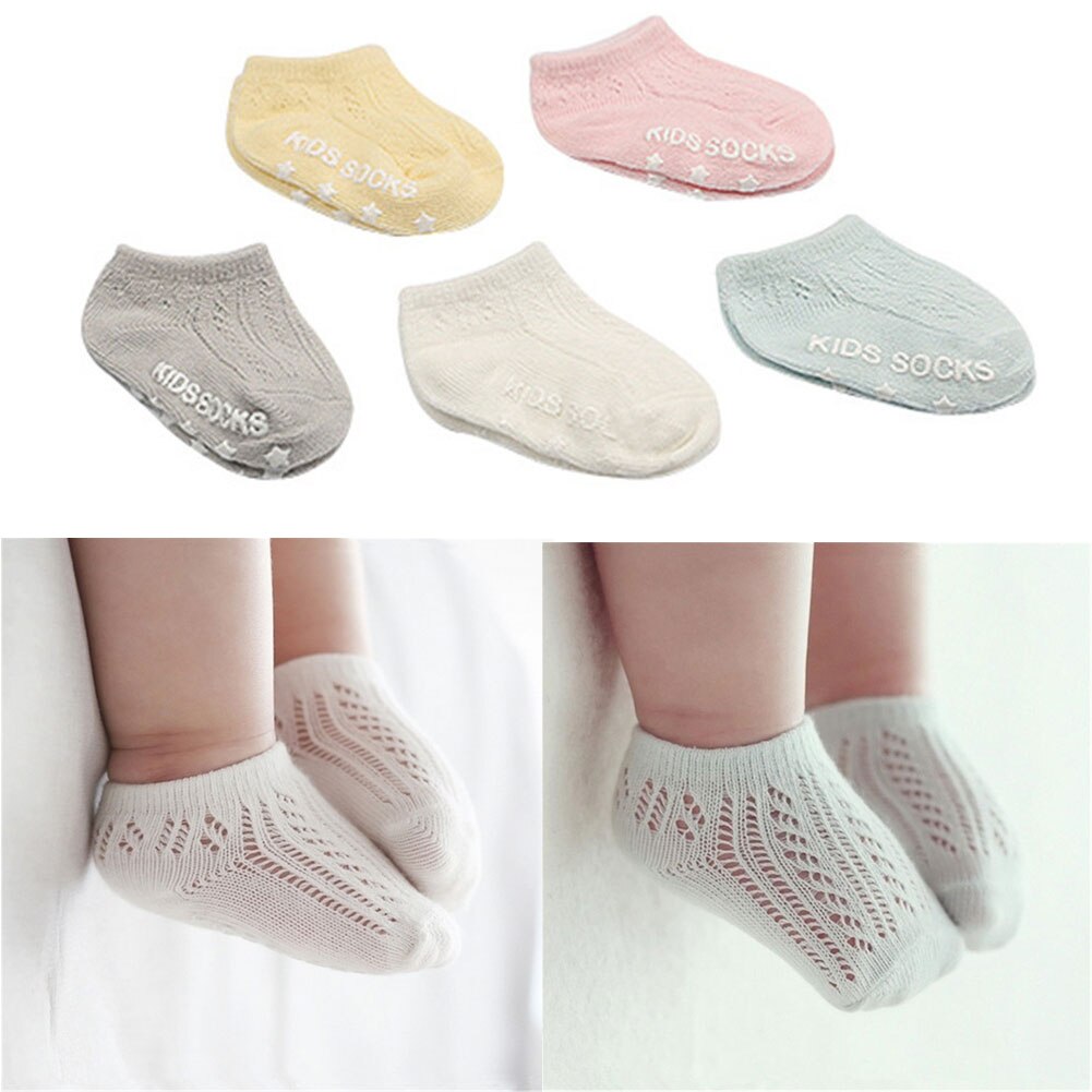 Babysokjes beenwarmers baby zomer korte mesh sokken gebreide holle katoenen net ademende sokken voor pasgeboren jongens kinderen