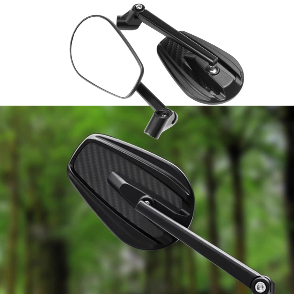 Universele motorfiets koolstofvezel stuurspiegel 8 mm 10 mm achteruitkijkspiegel zwarte spiegels geschikt voor scooter straat crossmotor quad