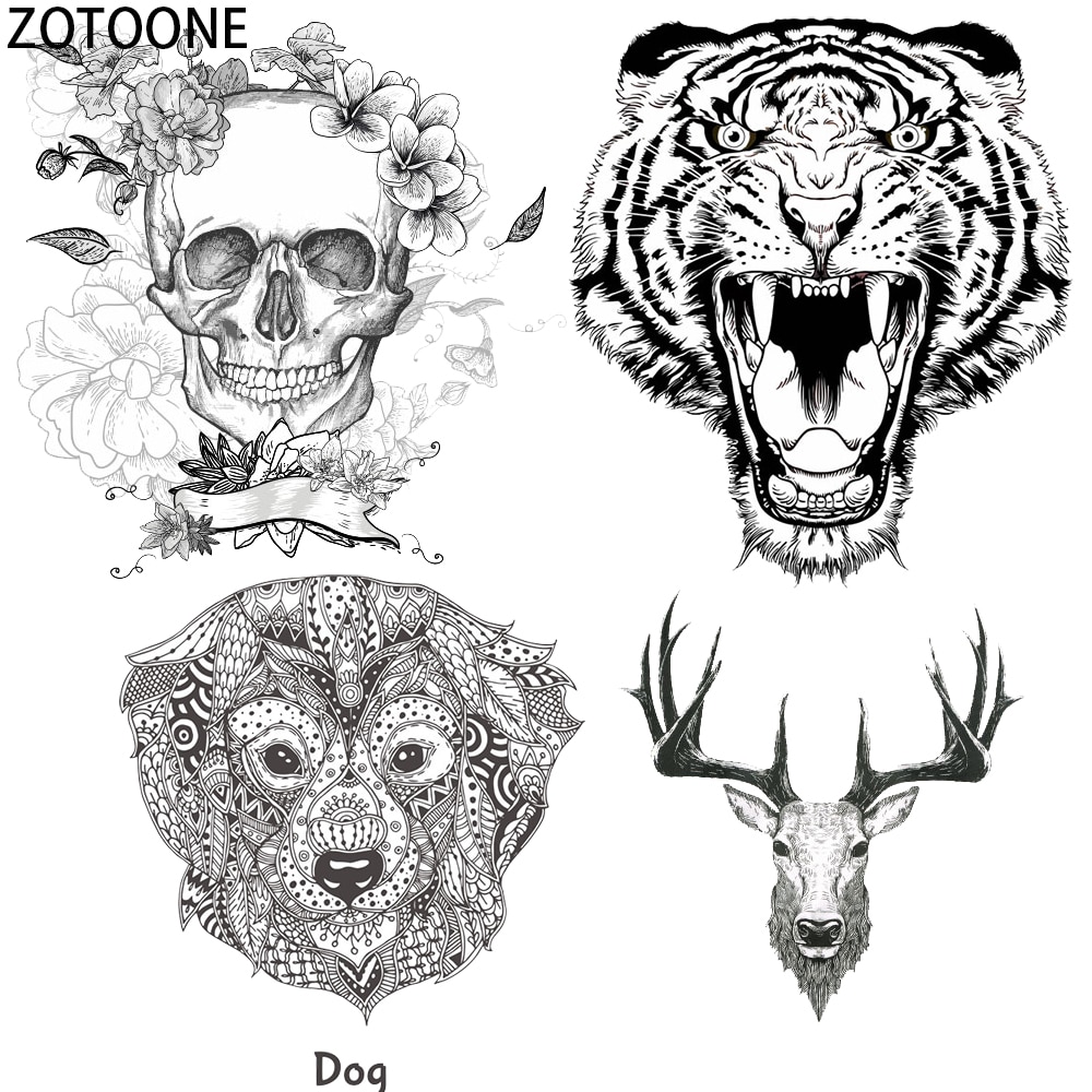 Zotoone Eenvoudige Schedel Tijger Ijzer Op Patches Voor Kleding Dreamcatcher Heat Transfers Voor T-shirts Stickers Toepassingen Als E