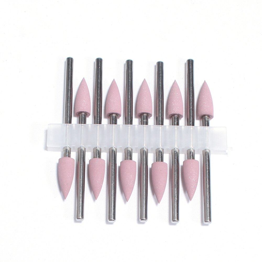 Unid/set de brocas de silicona para uñas, brocas de goma para manicura, brocas de fresado eléctrico rotativo, herramientas de rebaba, 10 unidades: P3E