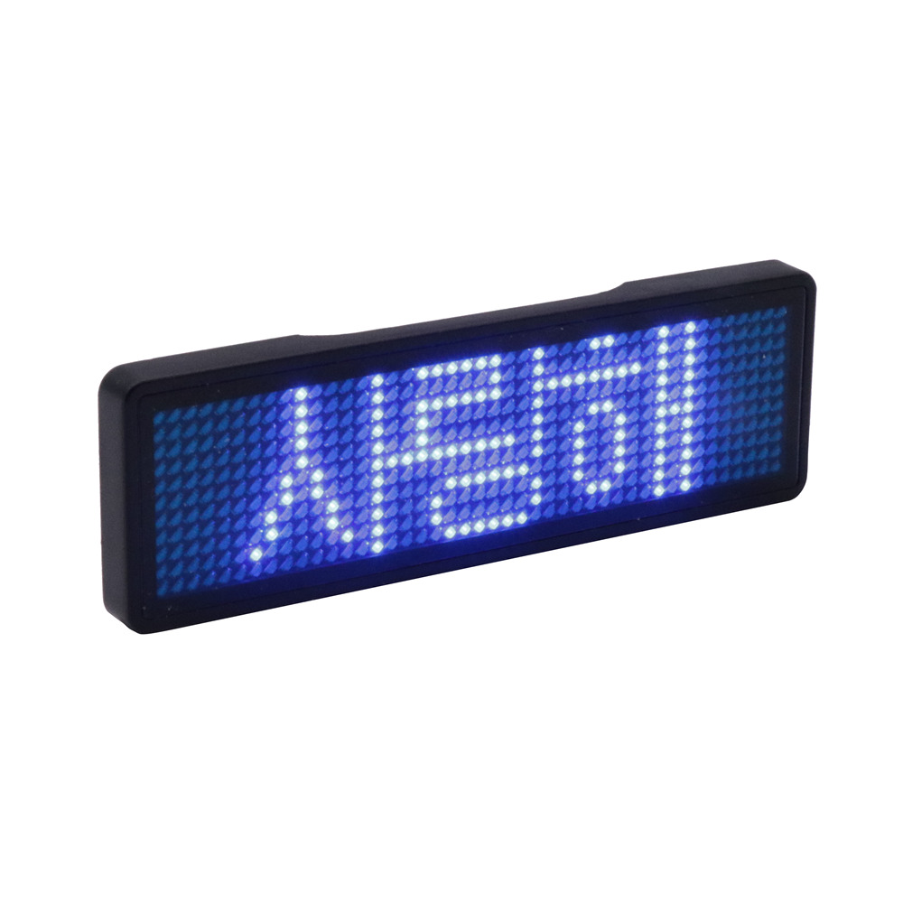 Bluetooth APP control LED name badge activity event company employee staff electronic scrolling text LED flash badge: Blue