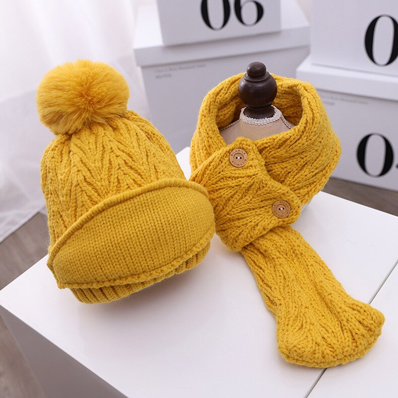Neue Baby Mütze Schal einstellen Baumwolle Baby Kopf Abdeckung Winter warm Nacken Kragen freundlicher Mützen Schal setzt Plüsch freundlicher hüte Schal: A2