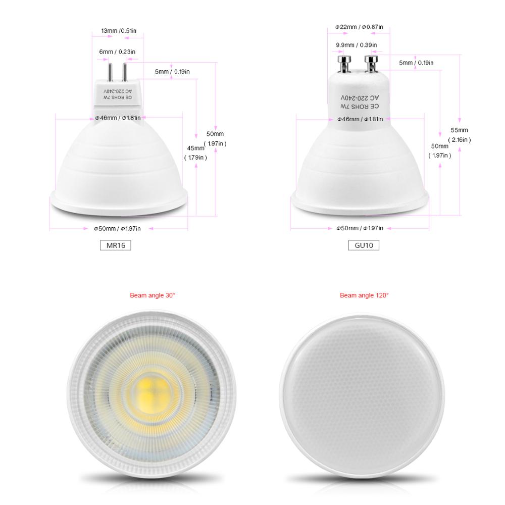 7w 220v gu10 led pære spotlight  mr16 led lampe pære hjemmebelysning led ampul spot lys refletor soveværelse natlampe 2835 smd