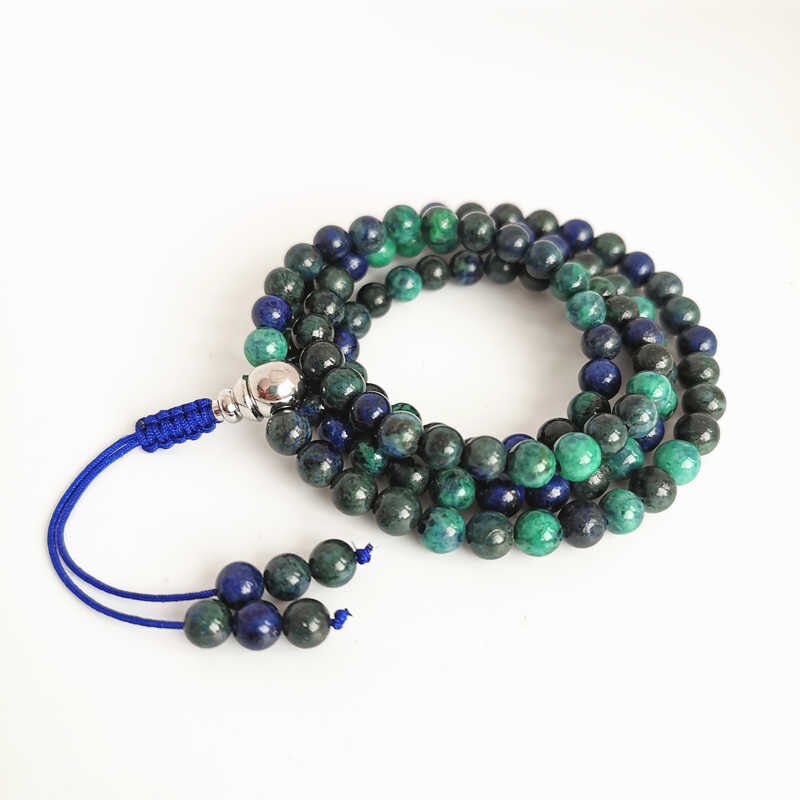 BRO603 naturel marine Lapis Lazuli méditation Mala 6mm bleu marine collier de perles pour les filles bateau gratuit