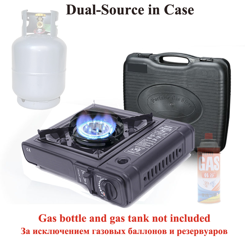 Cassette de cerámica infrarroja portátil para exteriores, cocina de Picnic para acampar, butano, a prueba de viento, estufa de Gas ahorradora de energía, cocina para barbacoa: Borgoña