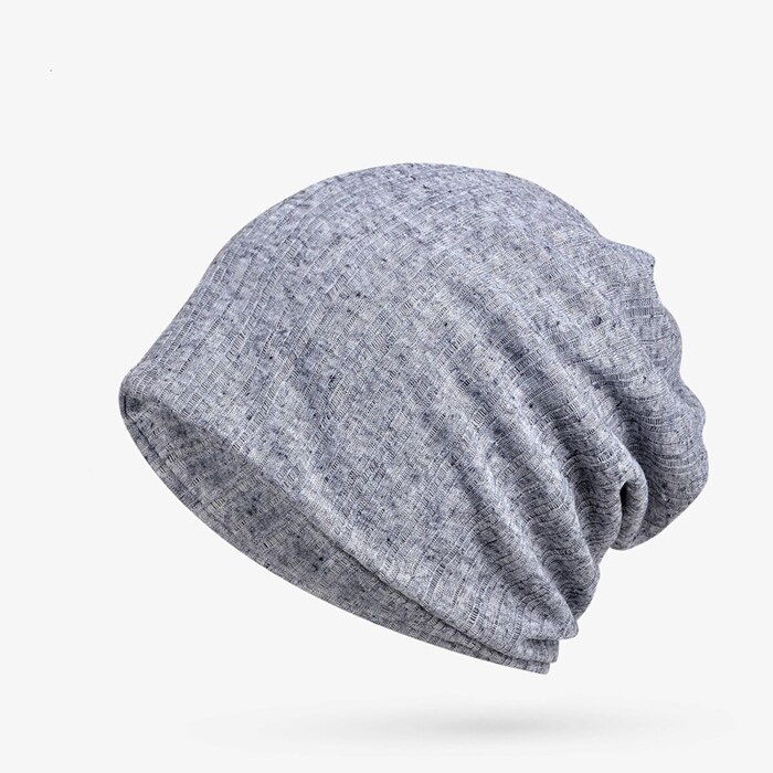 Ymsaid merk zomer dunne ademende heren dames gebreide mutsen zomer mutsen skullies mutsen multifunctionele muts: Grijs