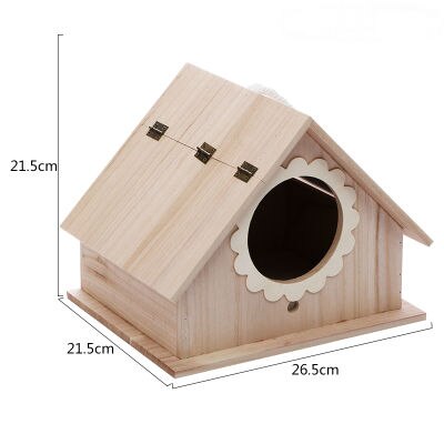 Nido de loros grande de madera maciza nido de loros al aire libre casa de madera nido cálido caja de cría starling Piel de tigre pájaro pequeño nest03