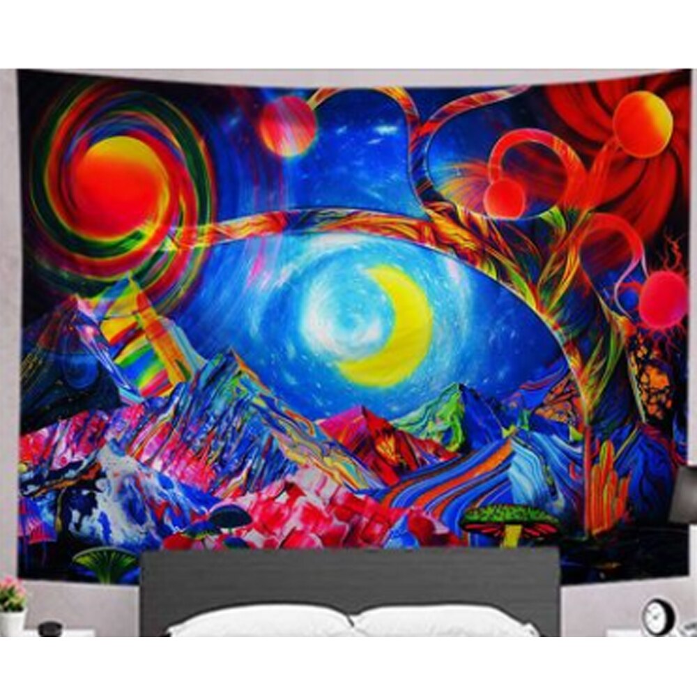 Tapisserie murale psychédélique bohème, tapisserie décorative pour salon, chambre à coucher, décoration d'intérieur, 95 x 73cm: 8