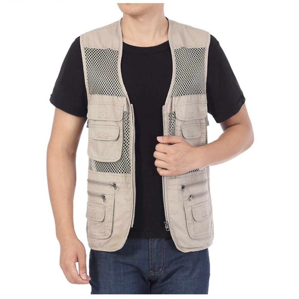 Herre Mesh Fiskervest TOPIND - Flere Lommer, Hurtig Tørking, Bomull