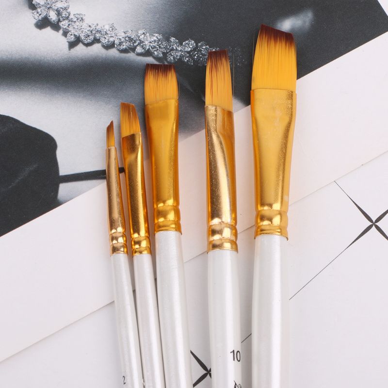 5 pçs pincéis de pintura profissional conjunto de pincéis de pintura a óleo acrílico aquarela ferramenta de desenho de pincéis de cabelo de náilon