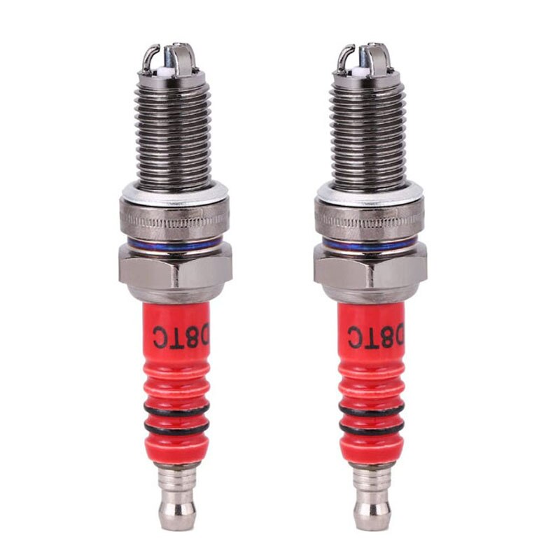 Vela de ignição de 3 eletrodos d8tc, 2 peças para 125cc 150cc 200cc 250cc motocicleta scooter atv quads: Default Title