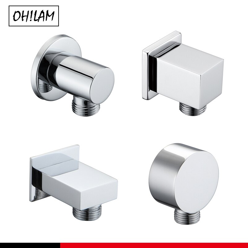 Brass Wall Mounted Hand Shower Holder Shower Bracket Hose Connector G1/2" Wall Elbow Unit Spout Water Inlet Angle Valve Adapter