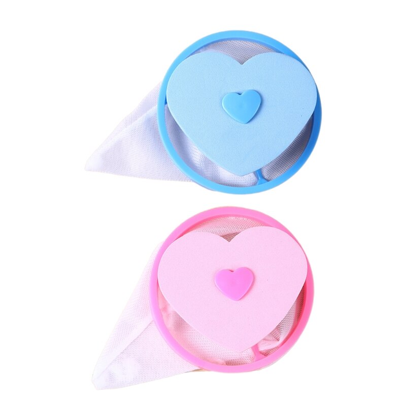 77JF Haushalts Waschmaschine Haar Fussel Fänger Fussel gefallen Fussel Filter Tasche Blau Rosa