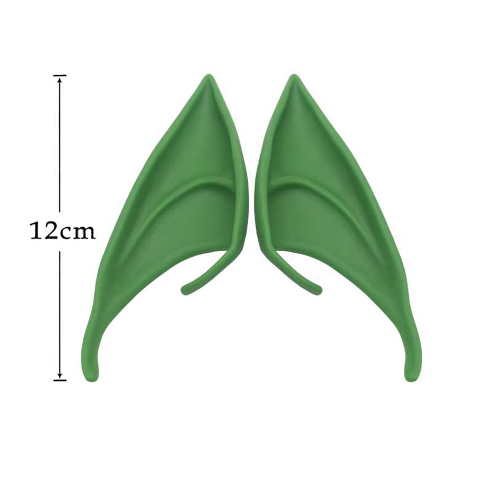 Begränsa 100 halloween latex elf öron älva pixie cosplay krok på fancy dress öron tillbehör: Grön -2 0cm
