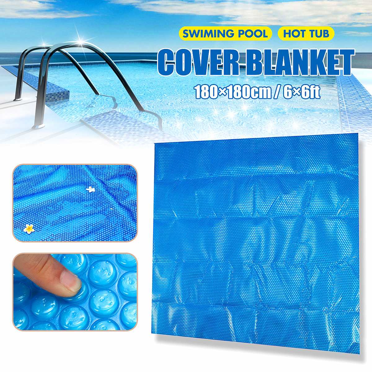 Zwembad Cover 1.8*1.8 m/2.1x2.1 m/2.4x2.4 m Vierkante/Ronde solar Zwembad Bad Cover 400m Outdoor Bubble Deken Accessoires: Square 180x180cm