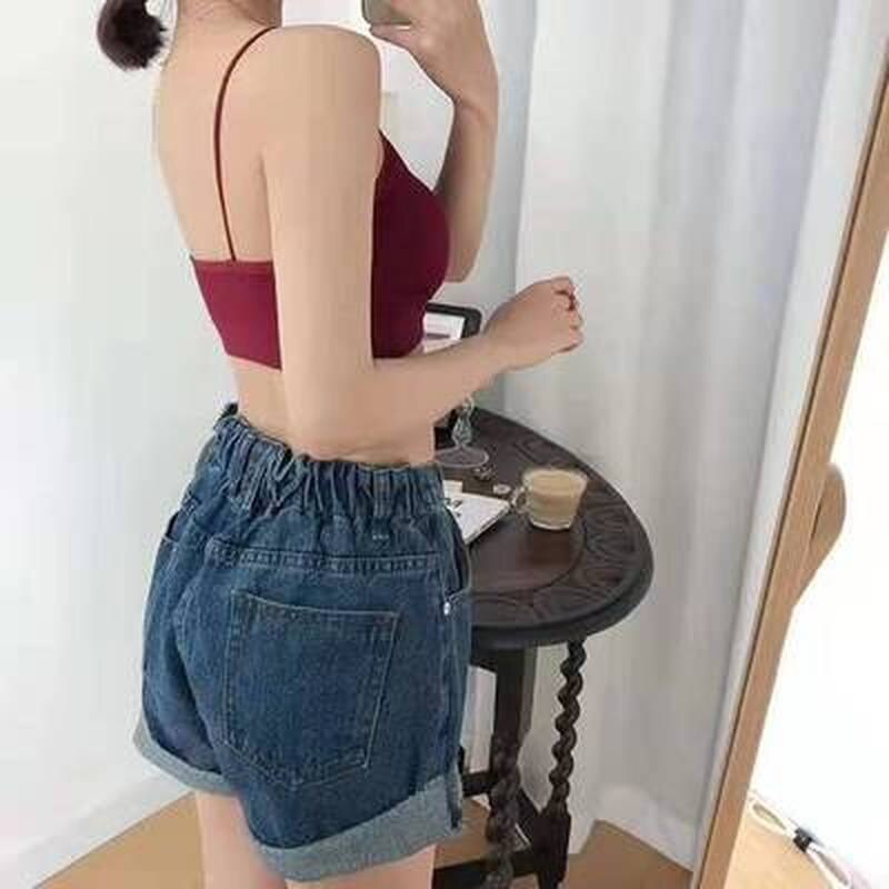 Tops de tubo para mujer, Sujetador deportivo sin huesos, Tops cortos para gimnasio, Bralette para trotar, ropa interior de Fitness para mujer
