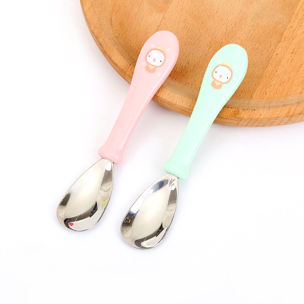 2pcs/lot Baby Feeding Spoon Fork Set 304 Stainless Steel Toddler Infant Tableware Flatware Kids Cutlery accessories