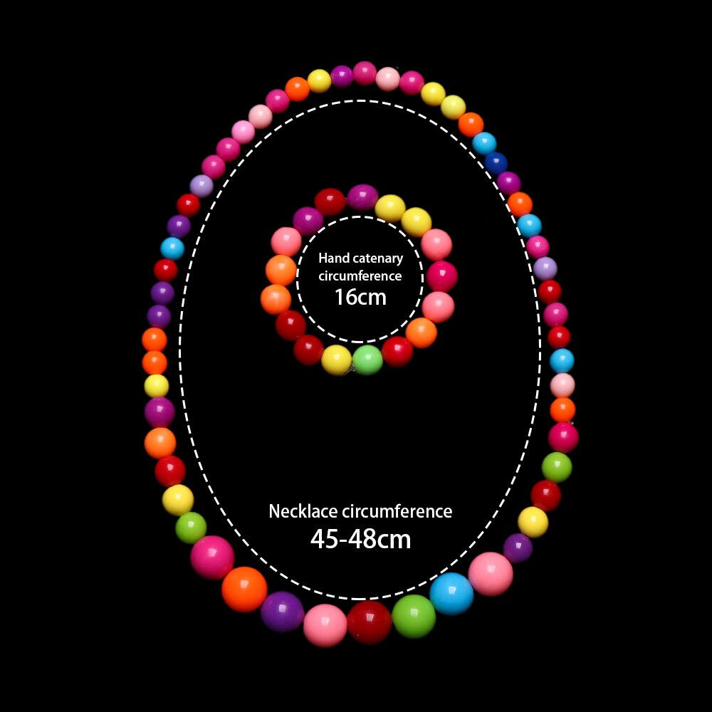 1 Set Prinses Meisje Ketting + Armband Kralen Speelgoed Vlinders Bloemen Baby Handgemaakte Ketting Kinderen Verjaardag Accessoires
