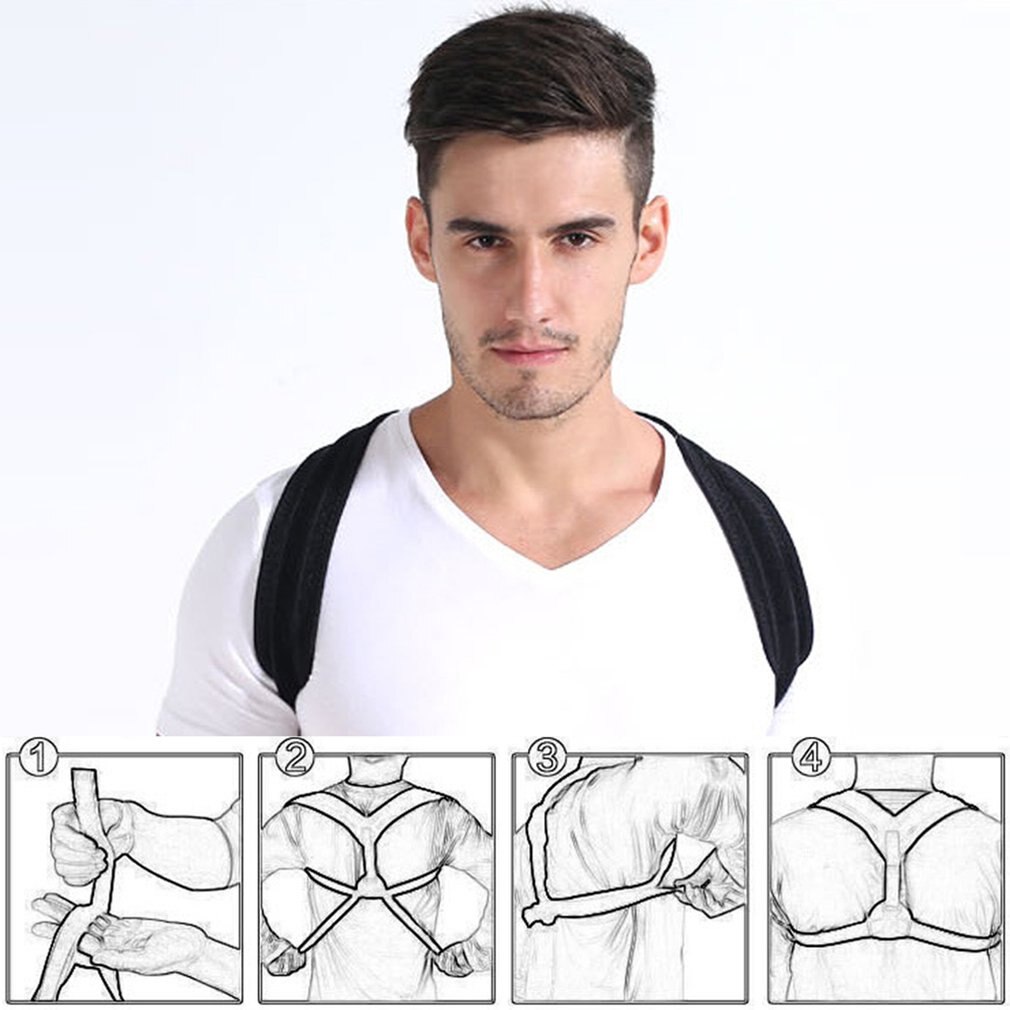 Unisex Houding Corrector Lumbale Onderrug Ondersteuning Schouder Brace Pijnbestrijding AU Terug Houding Corrector