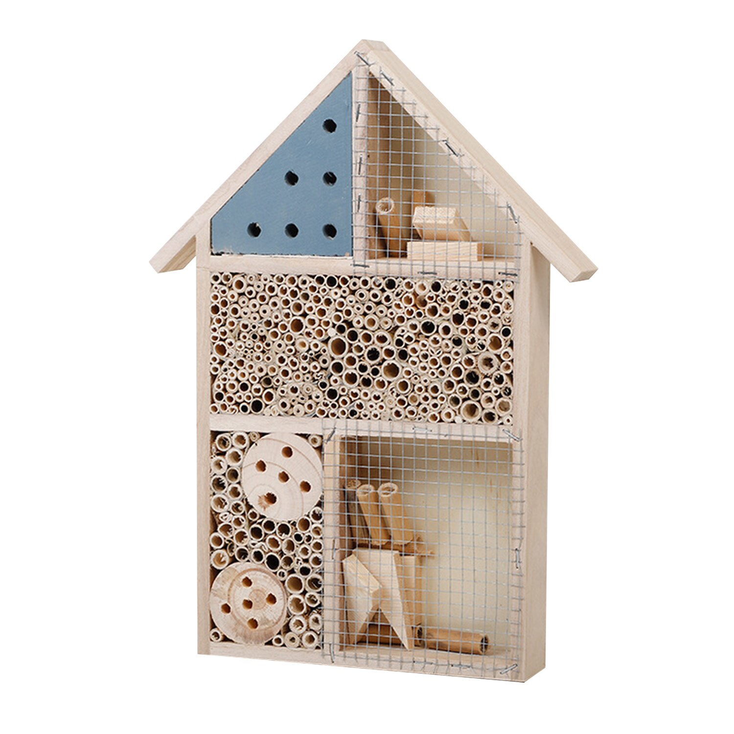 Insect House Wooden Bee Bug Butterfly Insect Nest Nesting Box Hotel House Shelter for Home Garden Backyard