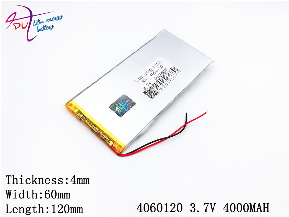 Liter energy battery 4060120 3.7V 4000MAH Polymer lithium batteries Tablet PC Universal Battery Digital Battery