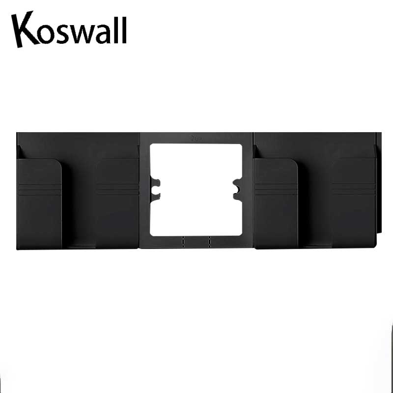Dual USB Charging Port 16A Wall EU Russia Socket Power Outlet Glass Panel PC Panel Black Color: only phone holder 2