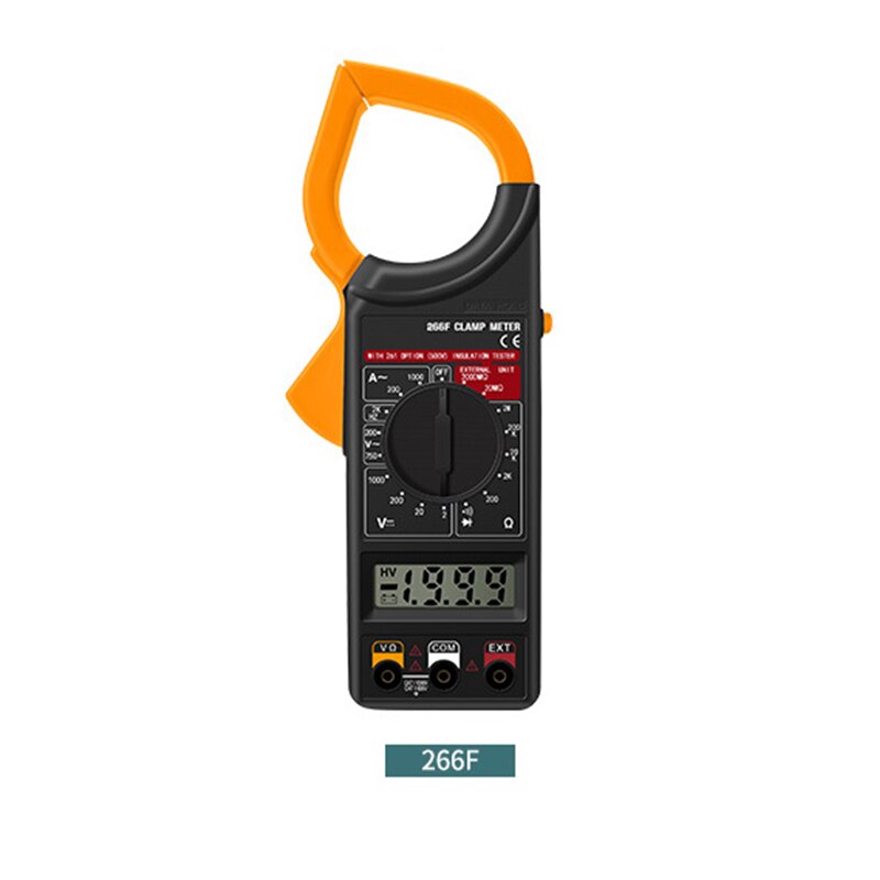 Digital Current Clamp Meter Buzzer Data Hold Non-contact Multimeter Voltmeter Ohmmeter Ammeter Ohmmeter Volt: Yellow 266F
