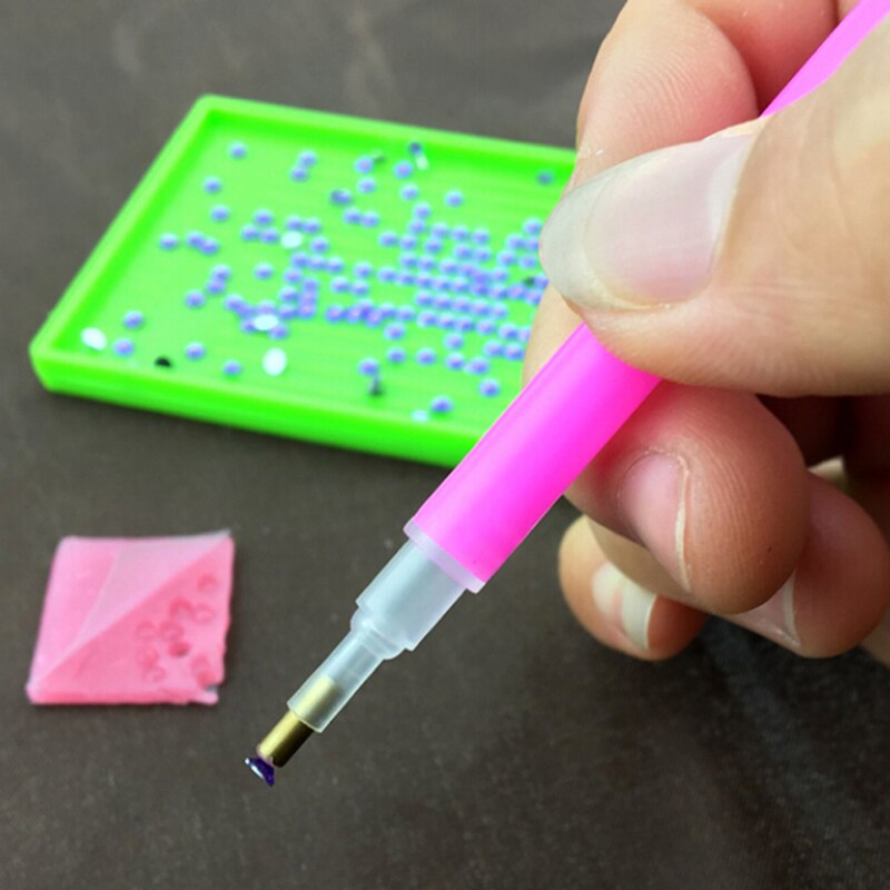 Aacar gjør-det-selv 10 stk diamantpasta-klistremerke prikkete rhinestone-diamanter punktpenn boring gjørme nail art-verktøy 2 x 2cm
