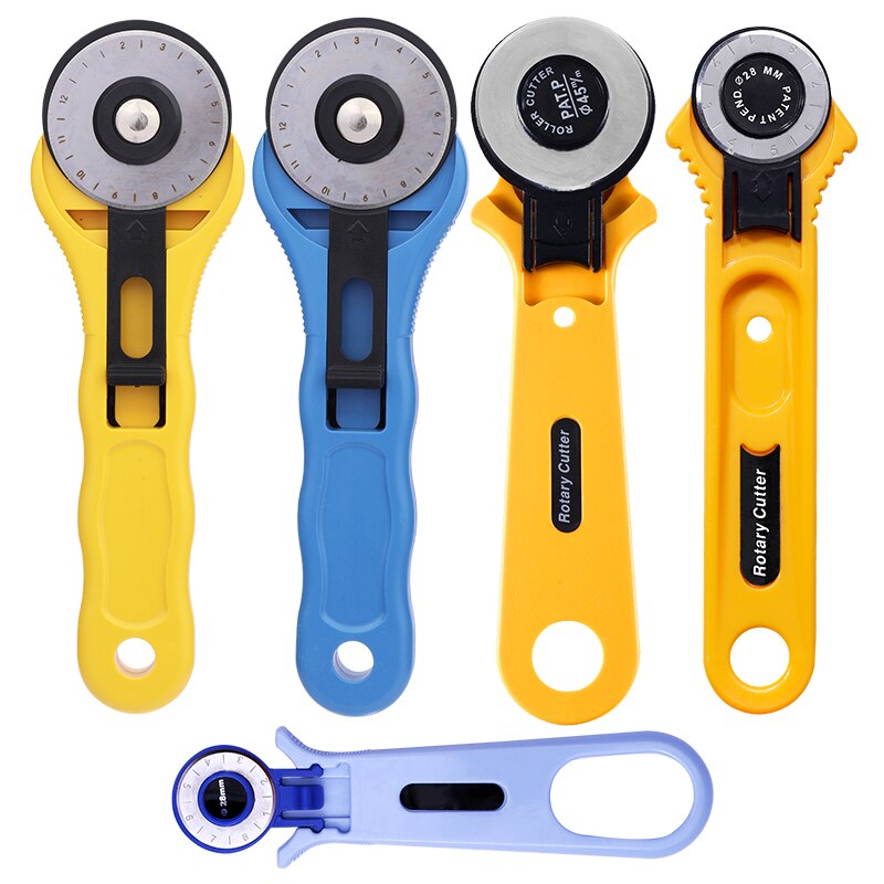 RORGETO 28/45mm Round Rotary Cutting Knife and Wordless Blades Leather Craft Stitching Roller Round Knife Cloth Cutting Knife