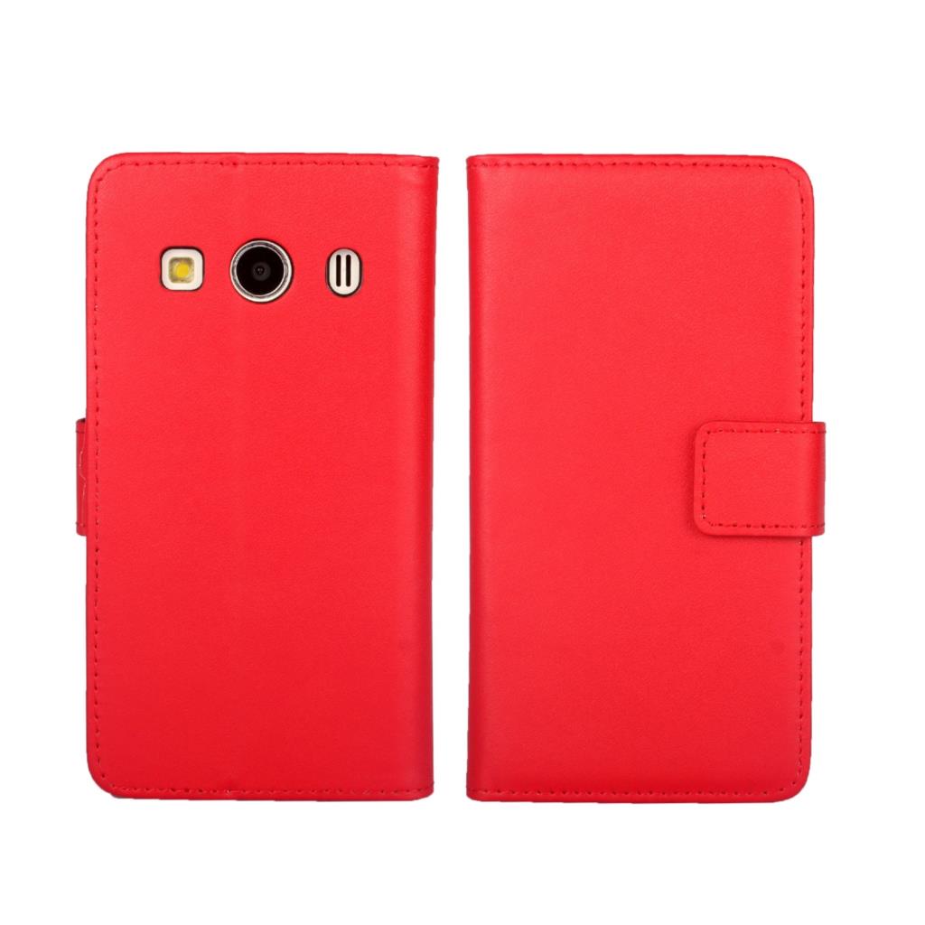Portefeuille en cuir étui pour samsung Galaxy Ace 4 G313H Ace4 étui de luxe Flip Cover rétro sacs porte-carte étui de téléphone: Rouge