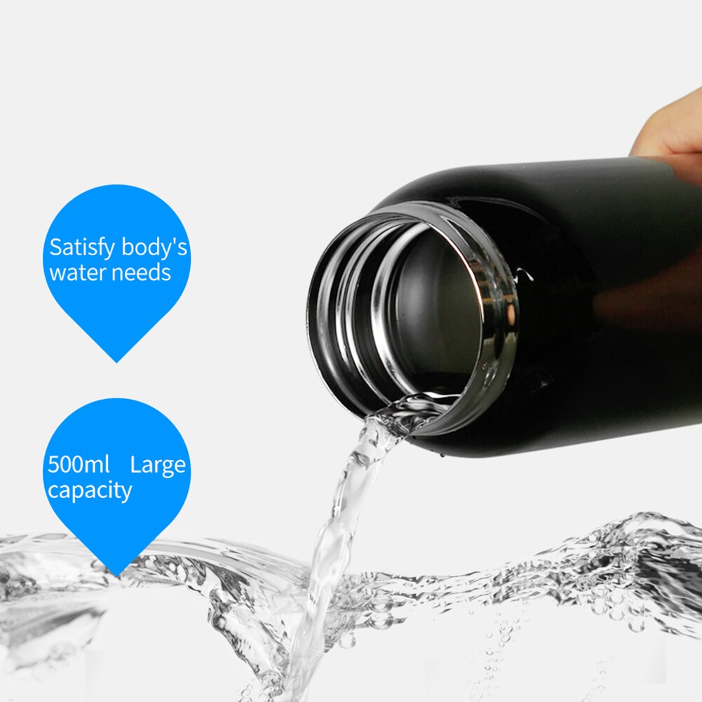 500ML Stainless Steel Bike Water Bottle Outdoor Mountain Bike Riding Bicycle Kettle Sports Warm Cold Insulation Drink Bottle