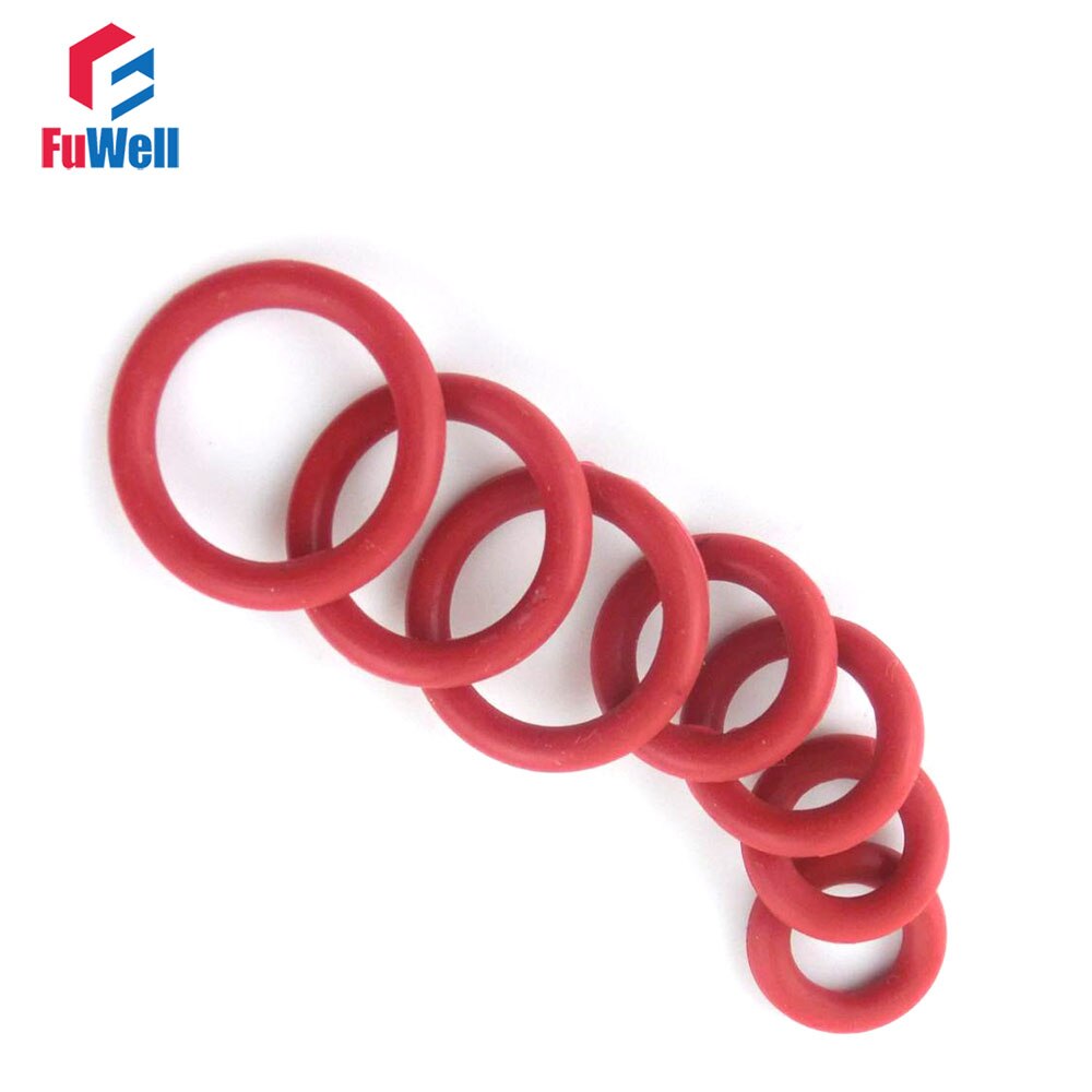 10 pz Rosso di Gomma di Silicone O-RING Guarnizioni 5mm di Spessore 75/80/85/90/ 95/100/105/110/115/120/125mm OD O Rings Guarnizioni Rondella di Guarnizione