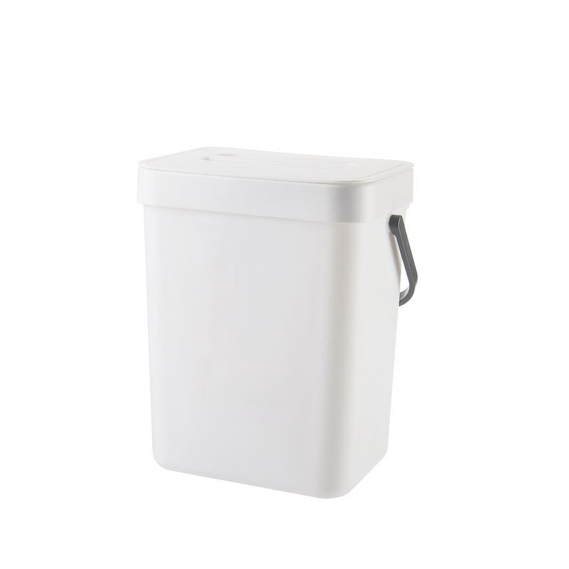 5L Wandmontage Vuilnisbak Met Deksel Keuken Afval Bin Kabinet Deur Opknoping Vuilnisbak Multifunctionele Thuis Vuilnisbak Met Deksel: White