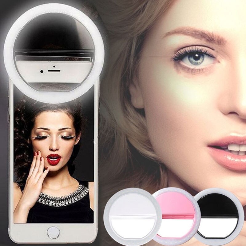 Portatile Del Telefono Selfie Lampada Selfie Led Anello di Luce Del Flash Luminoso Della Lampada di Clip Della Macchina Fotografica Fotografia Video Lente Riflettore per Smartphone