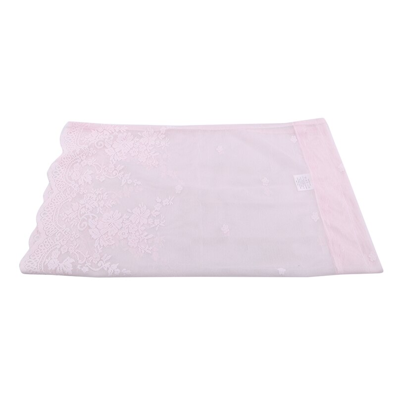 Cortinas cortas de tul para cocina, con acabado en tul flotante blanco, hilo transparente, bolsillo para barra, hilo de encaje rural.: Rosa