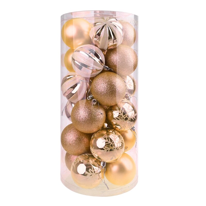 24 stuks vrolijke kerstballen onbreekbaar hangende kerstboomversiering 28gf: Goed