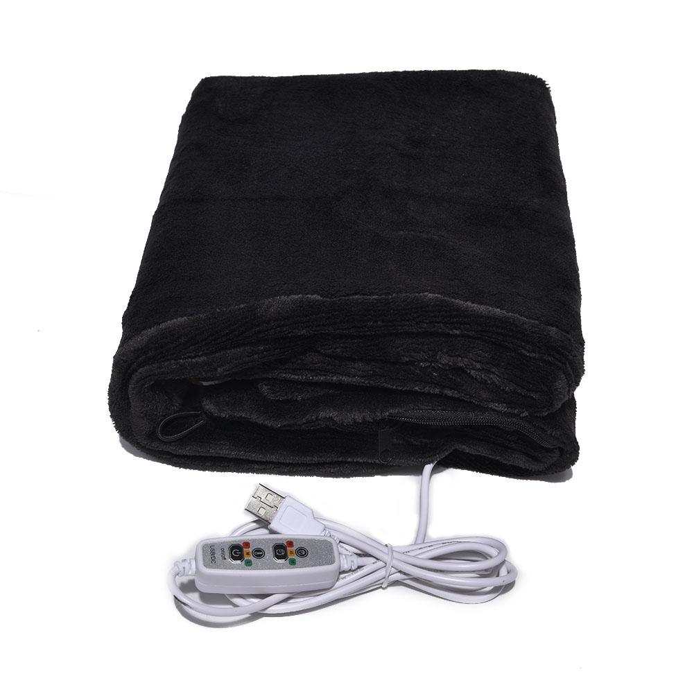 160 x 60cm usb elektrisk opvarmning sjal wrap 3 varme indstilling aftagelig varmepude kaste tæppe til kontor sofa elektrisk tæppe: Default Title