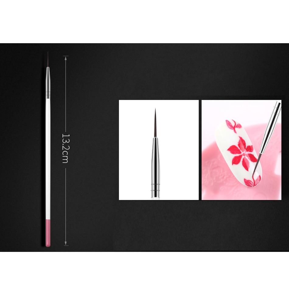 ROHWXY-Juego de brocha de pintura de uñas, 12 Uds. Gradiente de de uñas con efecto de pinceles para poligel, herramientas de manicura, cepillo