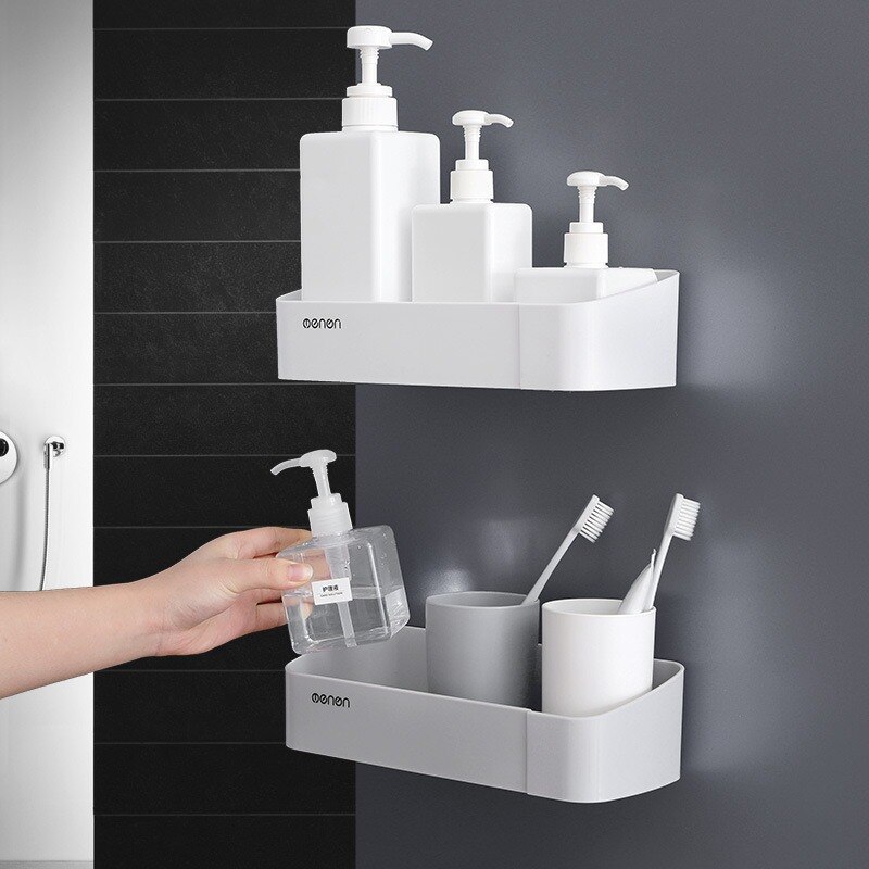 Wall-Mounted Triangular Storage Rack Toilet Double Detachable Storage Shelves Strong Load-Bearing Household Bathroom Accessories