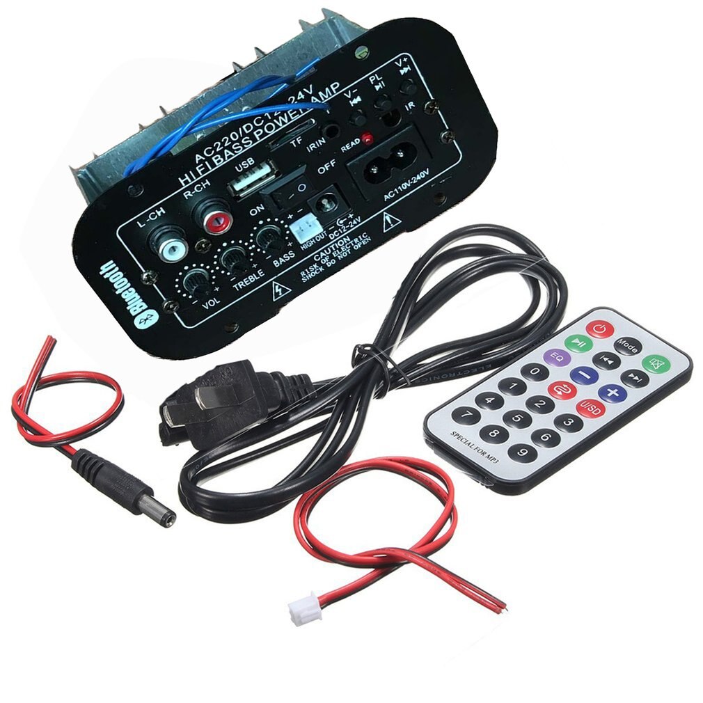 Multi-Functionele Auto Bluetooth Versterker Hifi Bass Power Amp Stereo Digitale Versterker Usb Tf Afstandsbediening Voor Auto Woonaccessoires