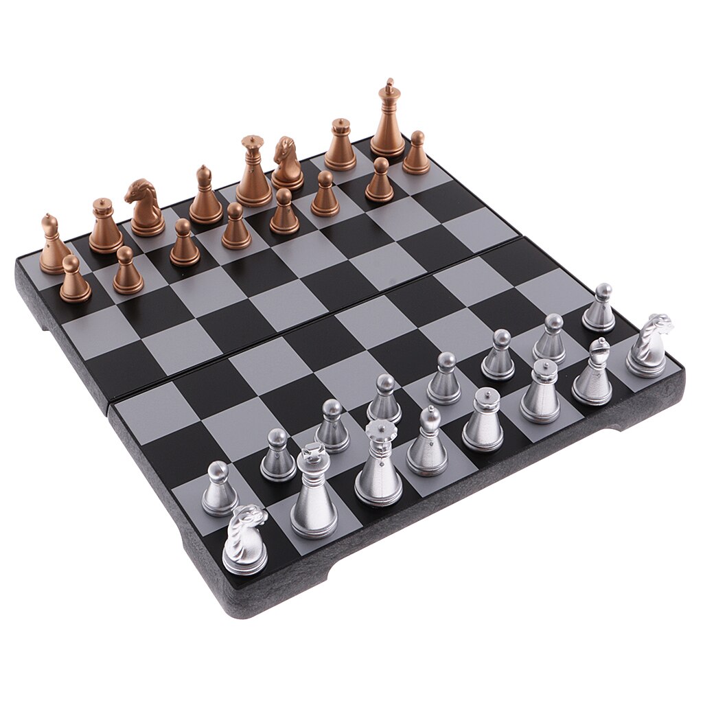 Folding Magnetic Chess Set With Folding Chess Board for Kids and Adults Funny Camping Travelling Beach Chess Board Games