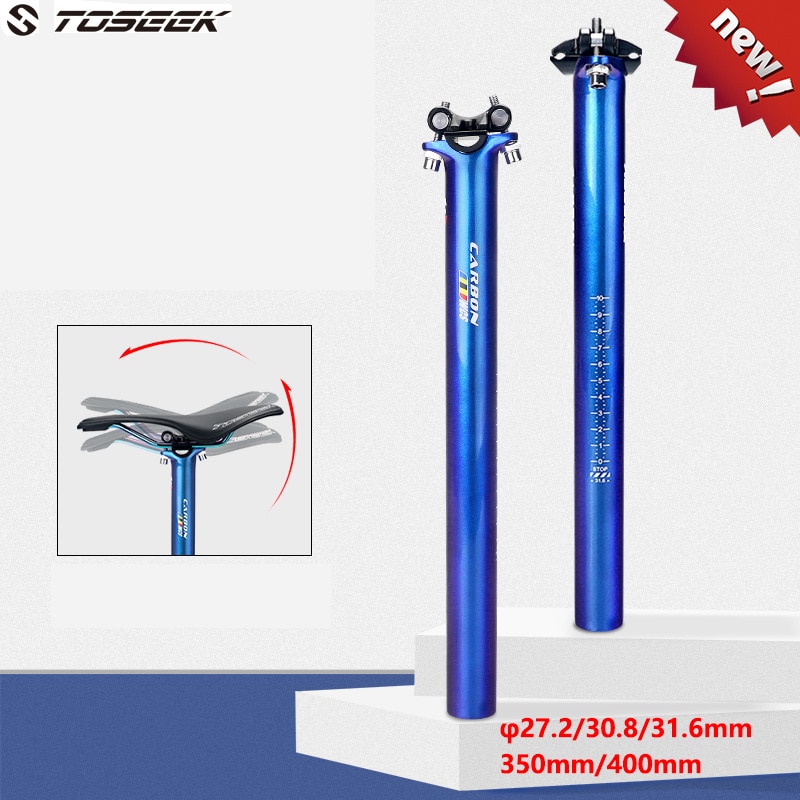 TOSEEK 3K farbwechsel Kohlenstoff Faser Fahrrad Sattelstütze Superlight MTB Rennrad Radfahren Sitz Post Teile 27.2/30.8/31,6 x350/400MM
