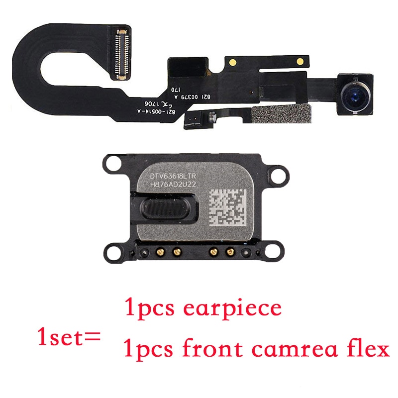 2 pièces/ensemble pour iPhone 7 7 p 8 8 Plus haut-parleur sonore + caméra frontale avec capteur lumière de proximité Microphone câble flexible