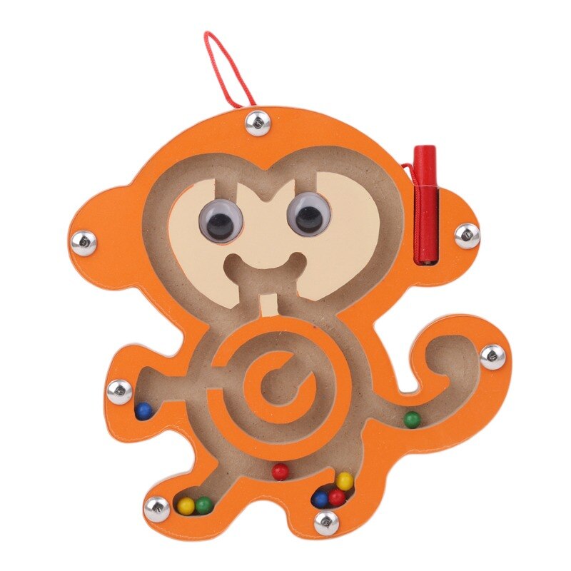 1Pcs Kids DIY Eva Clock Learning Education Toddler Lacing Shoes Montessori Kids Wooden Toys Children Toys: monkey