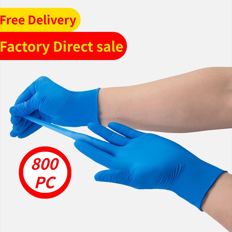 100/200/300 pièces gant jetable nitrile latex caoutchouc gants universel maison jardin ménage nettoyage gants antidérapants bleu gants