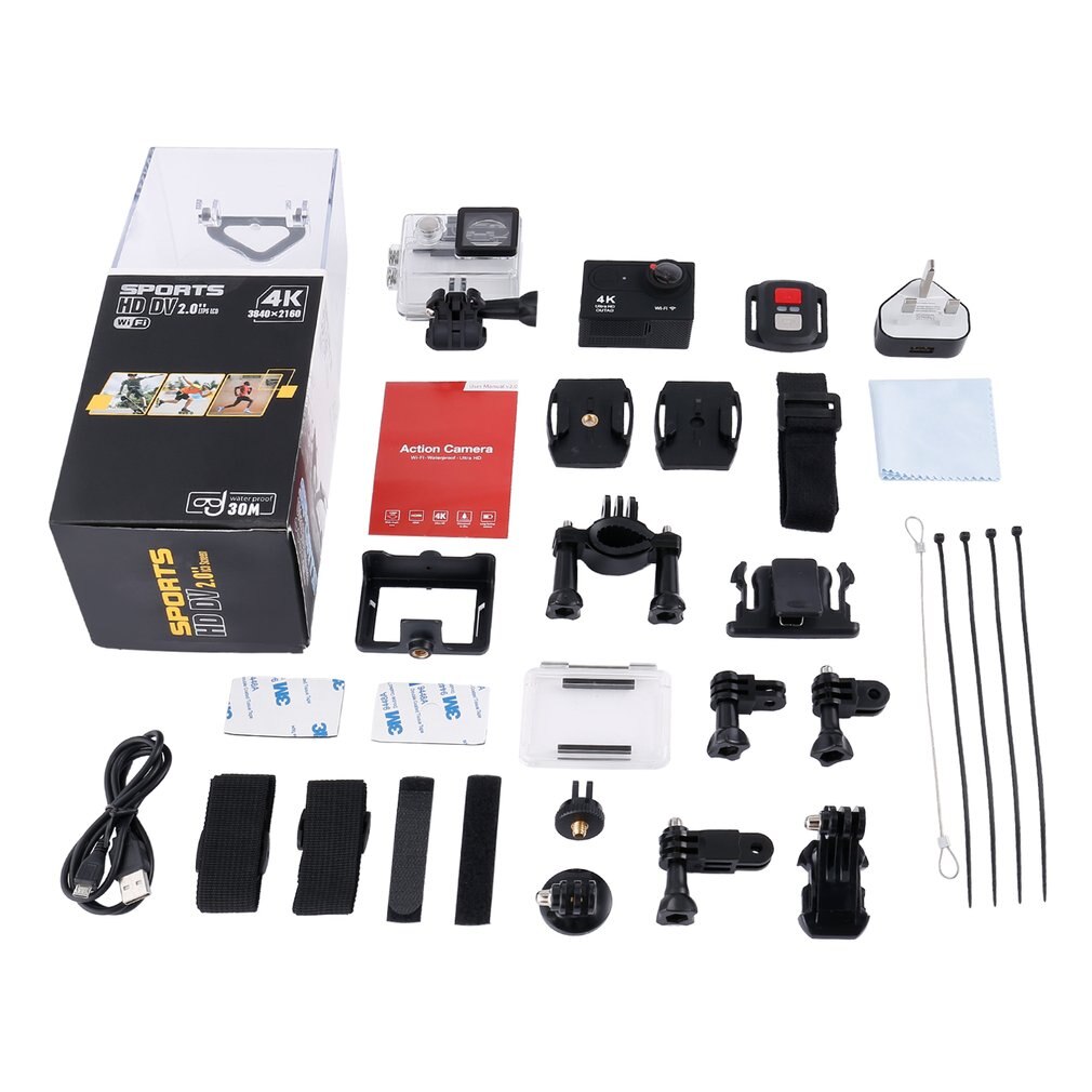 OUTAD 4K Ultra HD Wifi 30M wasserdicht Aktion Kamera 2 LTPS LCD Sport Kamera 12.0 MP 170 Linse Winkel HDMI Ausgang kompakt UK Typ