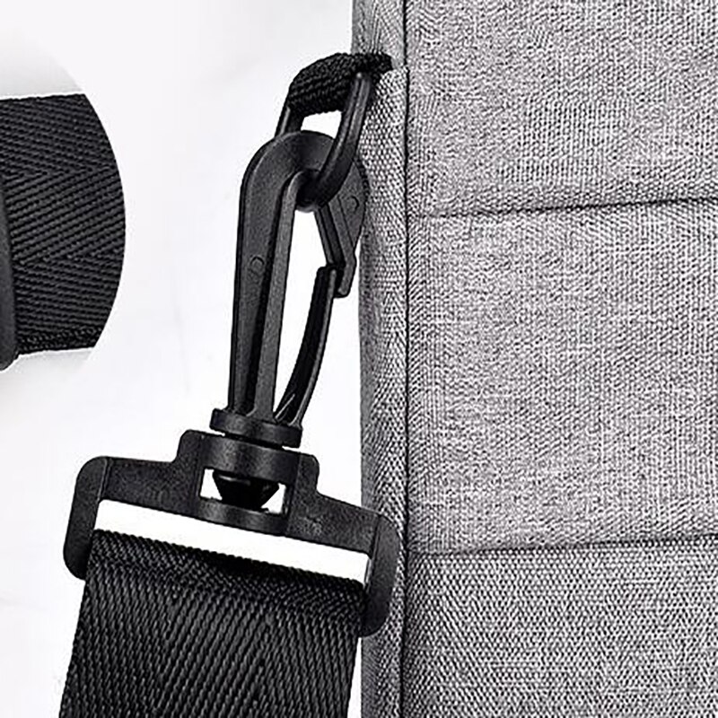 Waterdichte, eenvoudige herentas, zakelijke nylon computerhandtassen, draagbare schoudertas met rits, laptoptas voor heren, schoudertas voor laptop, zwart