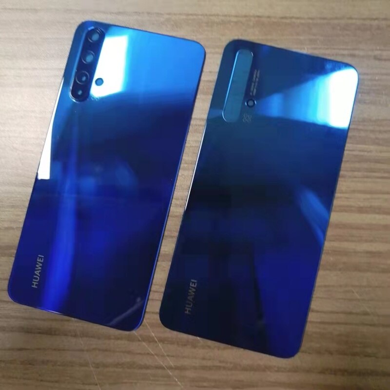 Custodia posteriore in vetro per Huawei Nova 5T copribatteria pannello dello sportello posteriore custodia posteriore parte di ricambio del telefono obiettivo della fotocamera