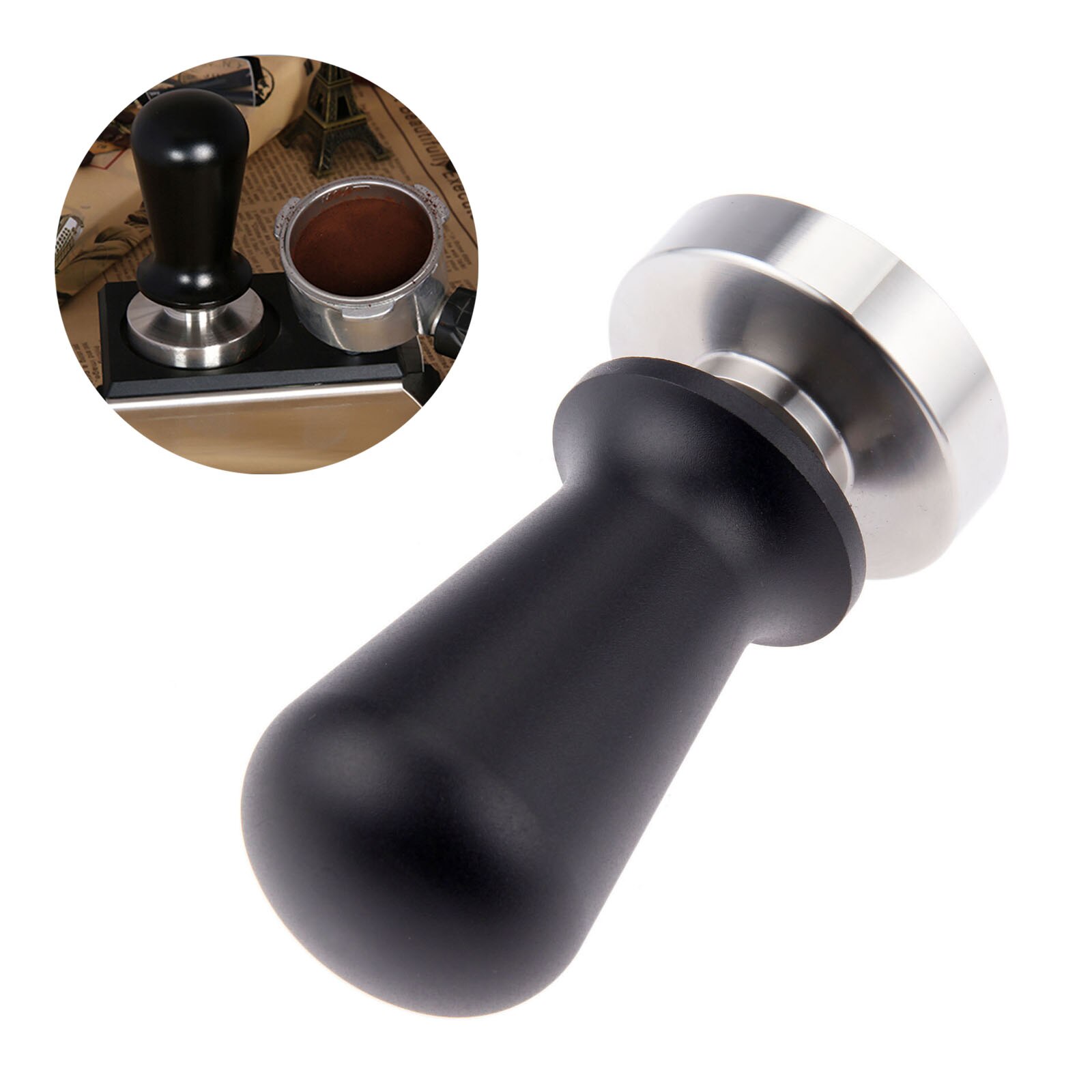 58mm Koffie Sabotage Koffie Poeder Hamer Koffie Sabotage Hand Sabotage 58Mm Rvs Koffie Poeder Hamer Sabotage Met Houten Handvat Koffie Accessoires