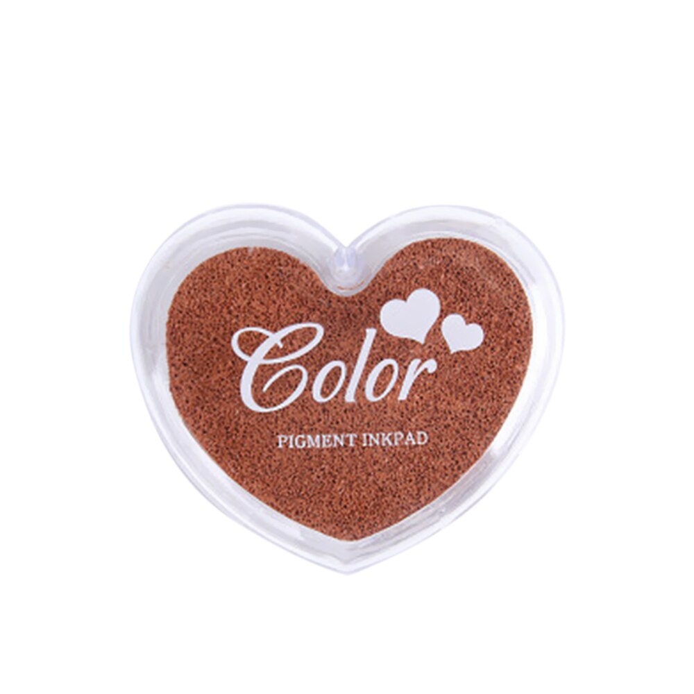 Stationary Set Craft Finger Ink Pad Candy Colors Heart-Shaped Fingerprint Inkpad for DIY Scrapbooking Rubber Card Making: Coffee